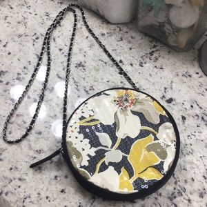 Vera Bradley crossbody black floral sequin purse.